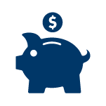 blue piggy bank outline