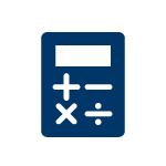 blue calculator outline