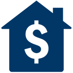 house icon with a dollar symbol 