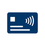 icon of a blue debit tap card